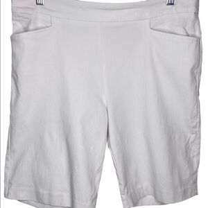 George Women's Capri Pants L Solid White Spring Summer Casual.